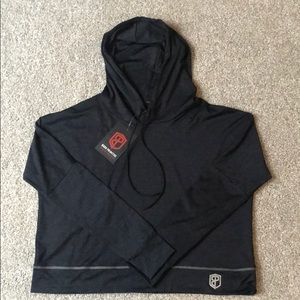 Born Primitive Athleisure Cropped Hoodie (Black)